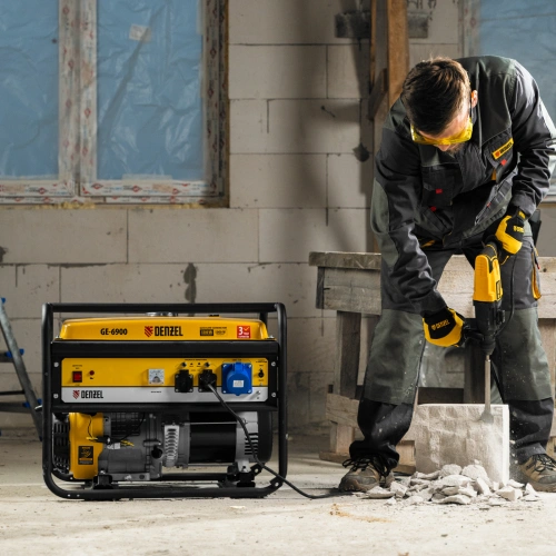 Генератор бензиновый GE 6900, 5.5 кВт, 220 В/50 Гц, 25 л, ручной старт Denzel по ценам производителя в Краснодаре с доставкой по всей России