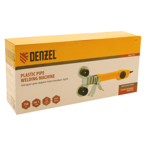 Аппарат для сварки пластиковых труб DWP-750, 750 Вт, 0-300 град, 4 насадки, 20-40 мм Denzel по ценам производителя в Краснодаре с доставкой по всей России