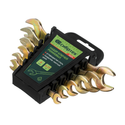 Набор ключей рожковых 6-17 мм, 6 шт, желтый цинк Сибртех по ценам производителя в Краснодаре с доставкой по всей России