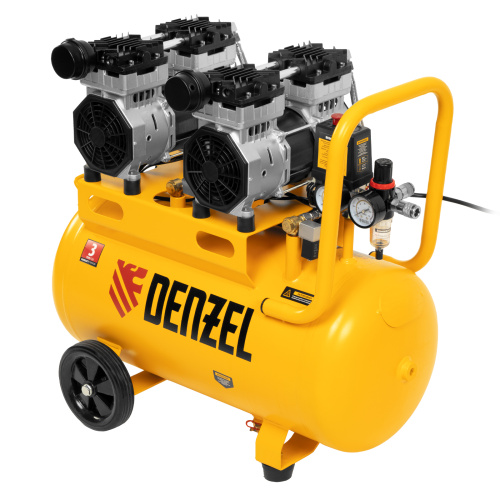 Компрессор безмасляный, малошумный DLS 1500/50, 1500 ВТ, 2x750, 50 л, 260 л/мин Denzel по ценам производителя в Краснодаре с доставкой по всей России